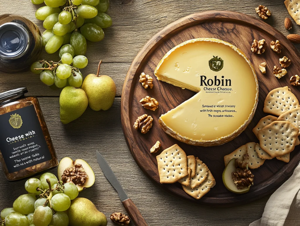 A platter of Robin Cheese highlighting its creamy texture and artisanal quality