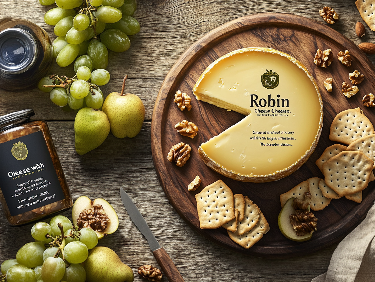 A platter of Robin Cheese highlighting its creamy texture and artisanal quality